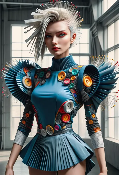 hyper detailed masterpiece, dynamic, awesome quality,DonMN33dl3P1ll0wXL form-fitting full body clothing, round neck, sonic soundwave polymer, curved lines, dolman sleeves, asymmetrical hemline, drop waist, pleated skirt, sash,,illusion back <lora:DonMN33dl3P1ll0wXL:1>