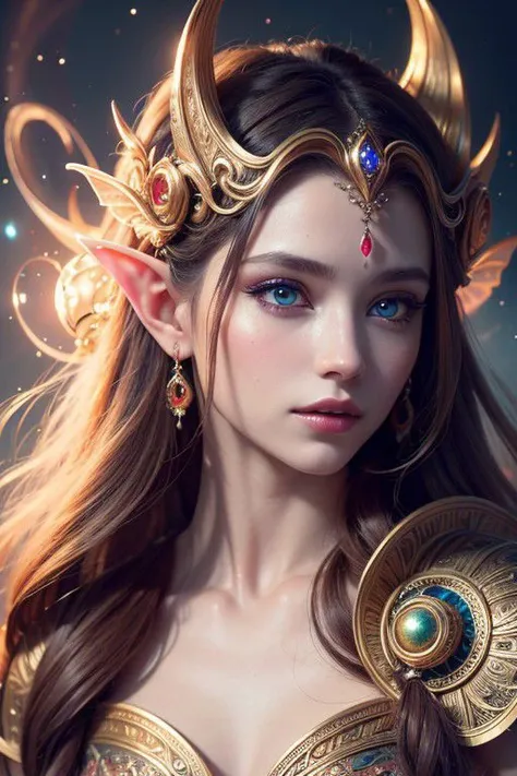 (Best quality, 4k, High-resolution, Masterpiece:1.2), Ultra-detailed, Realistic, Radiant lighting, Epoch Elves, Portraits, Fantastical colors, Fine art, Ethereal beings, Dreamlike, Whimsical creatures, Detailed facial features, Glowing eyes, Elven beauties, Ethereal glow, Mythical creatures, Harmonious composition, Dazzling colors, Stunning visual effects, Otherworldly appearance, Mesmerizing artistry,