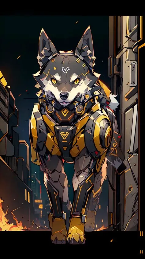 (masterpiece:1.2), (best quality:1.2), (ultra highres:1.2) ,(8k resolution:1.2),
Cyberpunk, mechanical husky, black husky, yellow eyes, petite, cute, dog action, thin, full body, black and yellow color,
cyberdog,<lora:Cyber Dog:0.8>