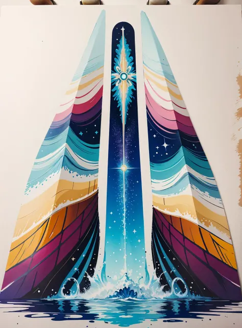 gouache painting of "Dimension Gate", vibrant, opaque, smooth, rich, detailed
