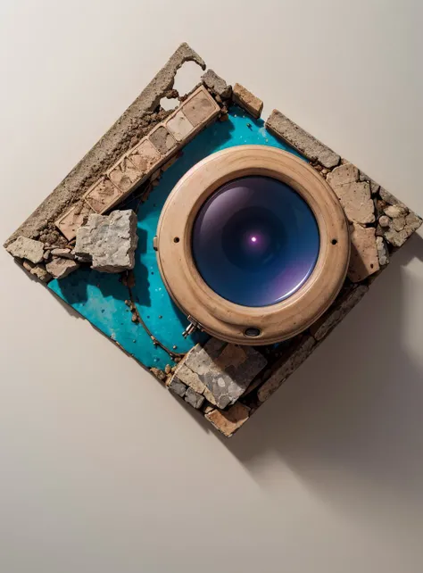 small centered composition, product shot, plain background, wallpaper art, in the center is an image of a "The Ruins of Mythology", Abstract Illusionism, Dichromatic, amateurish