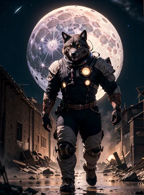 One Color, Rembrandt lighting, hyperdetailed, Satisfying, dramatic lighting, Linen, Renderman, ("The moon is a friend for the lonesome to talk to.":1.1) , it is very Qajar Art and Spellbinding, Sci-Fi, Steampunk Art, HDR, Mono Color, Impasto, Motion blur, RTX, film camera