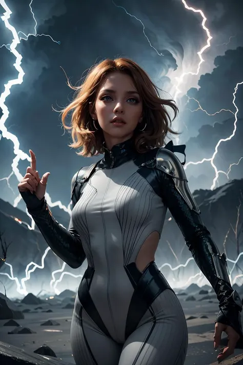 (masterpiece, best quality), female Naga, mythical serpent humanoid being, serpentine lower bodies, human upper body, "dangerous, unpredictable", fantasy, Geriatric, Athletic, Russian, Honey eyes,   Square Chin with Cleft, Square Jaw, Soft Cheeks,   Well-defined Achilles Tendons,  , Light Auburn Layered haircut hair, Affection, Shielding Stance, Arms crossed, creating protective barriers,  wearing  Jumpsuit,  Mesh top, , , lip Piercings  and andLaptop Sleeve Backpack  and Fascinate (Dark gray ,Wavy lines,tornado,Epiphany,Circulation,Electric current,Rotation magic:1.3), Arcane Focus, Pointing at a specific target for concentrated magic, Crystal Luminance, Enchanted Luminosity, A gate made of enchanted ice, emanating a chilling yet captivating aura
