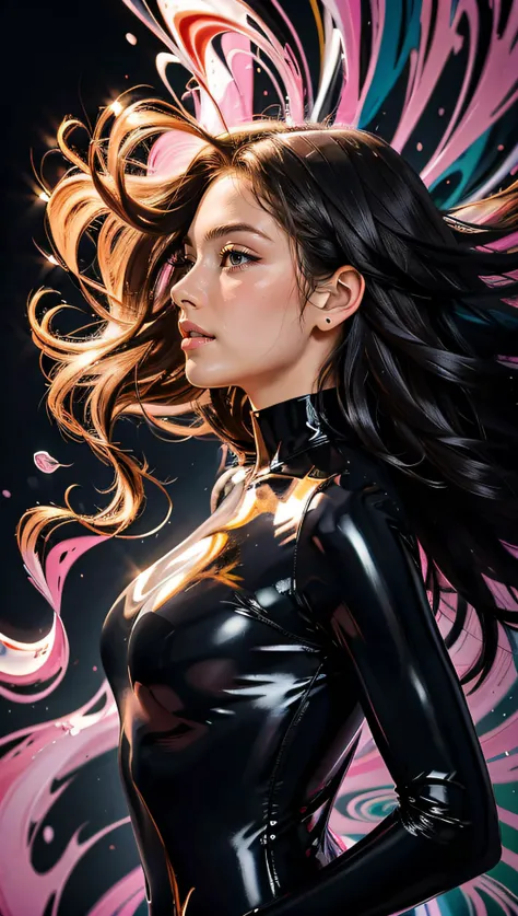 masterpiece, poster, dinamic composition, graphic design t-shirt, flat design, futuristic cyberpunk, girl in mix of tones, perfect body, goddess, shining skin, topless, sexy body, topless, flashing tits, natural tits, metal skin, metal nipples, laser beams, purple emissive eyes, colorful tones, clean highly detailed, vector image, smoke explosion, simple background, flat white background, vibrant composition, dinamic, bright vector ((white background) )