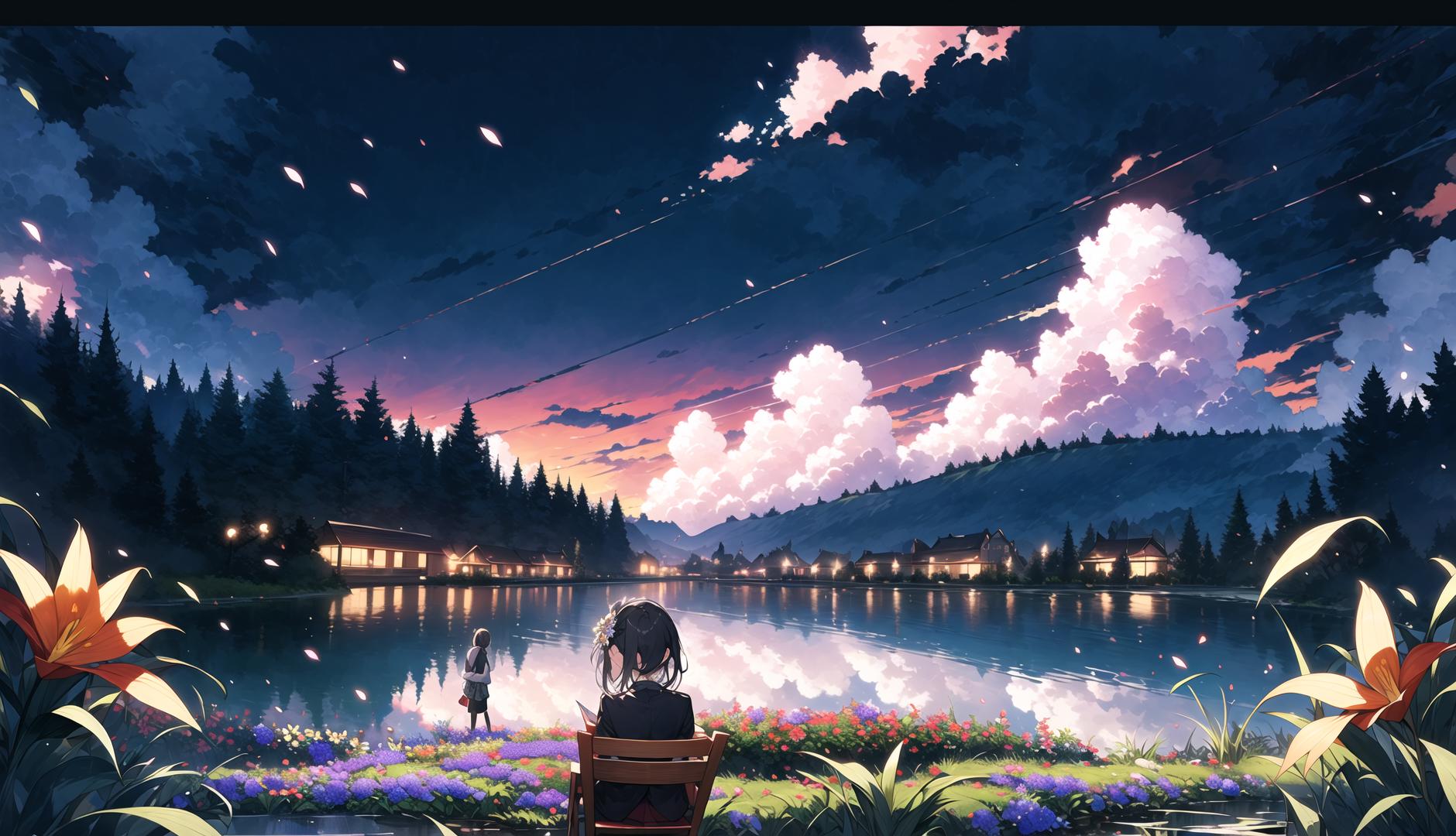 Mystic Midnight Garden Flower Background (秘夜花園背景) - Flower Background Style v1.0