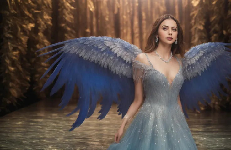 Best quality, masterpiece, ultra high res, (photorealistic:1.4),KatanaOneHand,Depth of field, blurring,Film filter,Princess,catwalk,partially underwater shot,
a woman rupri,extream close up , wings,model pose.blue rose,blue wings,ice,Crystal wings,Glowing wings,ice jewelry, from side,
<lora:RukulPreetSingh:1> <lora:ShinyAngel:1> <lora:polyhedron_skinny_all:0.4>