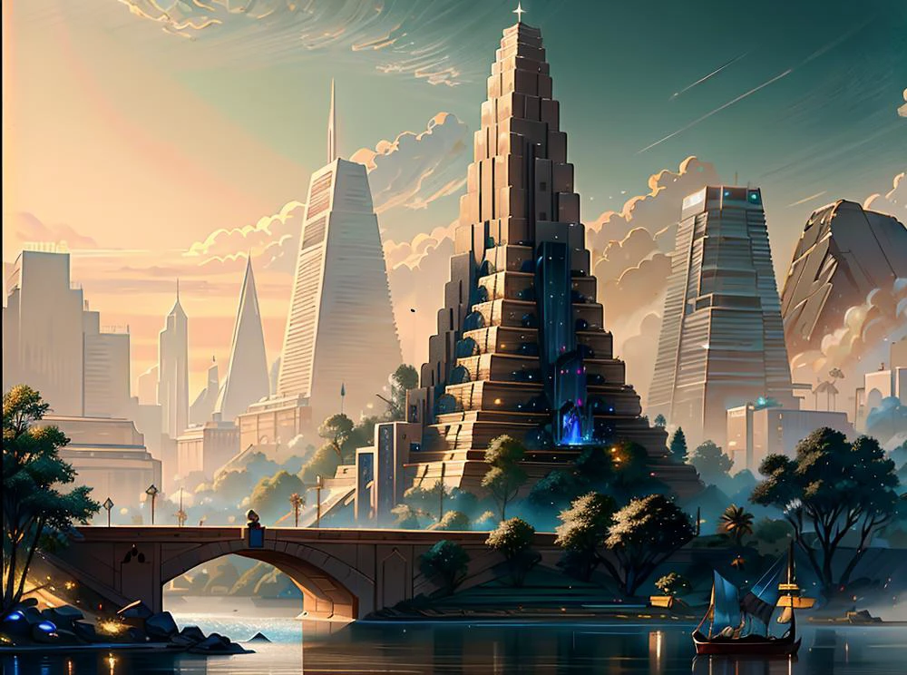 (masterpiece:1.3), (best quality:1.2), chiaroscuro, Unreal Engine, CGI render, Hyperdetailed, vivid colors, modern era photograph, ultra high quality model, 8k Ultra HD, perfect composition, beautiful detailed intricate insanely detailed octane render, soft natural volumetric cinematic perfect light, perfect depth of field shot, ray tracing, photometry, beautiful, metallic deep colors, subsurface scattering, ultra realistic, (photorealism:1.1), 8 k artistic photography, hyperdetailed, absurdly detailed, scenery, city, buildings, idealized American city, busy city center, parks and greenery areas, parks, plazas, modern era photograph, skyscrapers, sumerian, monumental architecture, cuneiform, nisroch,
(uploaded and trending on imgur, pixiv, furaffinity, pinterest, e621, inkbunny, tumblr, deviantart, artstation, ),
(in the style of and art by midjourney, greg rutkowski, raphael, Frank Lloyd Wright, James Gurney, Thomas Kinkade, ),
<lora:SumerianArchitecture-10:0.85> <lora:SilverSapphireAI:0.8> SilverSapphireAI