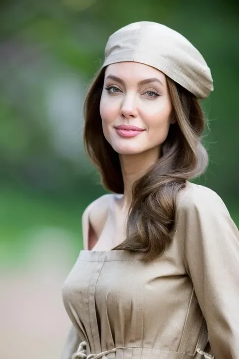 Angelina Jolie wearing a medieval-headwear, a brown commoner headwear, in a Medieval village, smile.
Side view, facing viewer, (full body shot:1.3), dynamic posture. Best quality, masterpiece, ultra high res, (photorealistic:1.4), 8K raw photo, (fractal art:1.4), bulb lighting, highly detailed, official art, sharp focus, deep shadow, depth of field, exquisite details and textures, extremely detailed face, beautiful elegant face, detailed eyes.
<lora:medieval-headwear:1>
