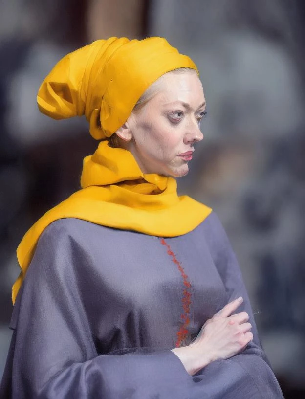 (A painting by mse) close up portrait of a award winning photo of Amanda Seyfried posing in a dark studio, wearing medieval-headwear, white yellow commoner headwear, looking at viewer.
(Rim lighting,:1.4) two tone lighting, sharp focus, teal hue, dimly lit, low key, highly detailed, sharp focus, unreal, professional, 4k, max detail, highres, high detail, sharp focus, smooth, aesthetic, extremely detailed, 8k, uhd
<lora:medieval-headwear:1>
