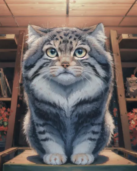 Create a 1.4 times larger-than-life tusun, showcasing its best quality features such as a big head, fluffy fur, and beautiful eyes, all while maintaining perfect anatomy, <lora:TUSUN:0.6>