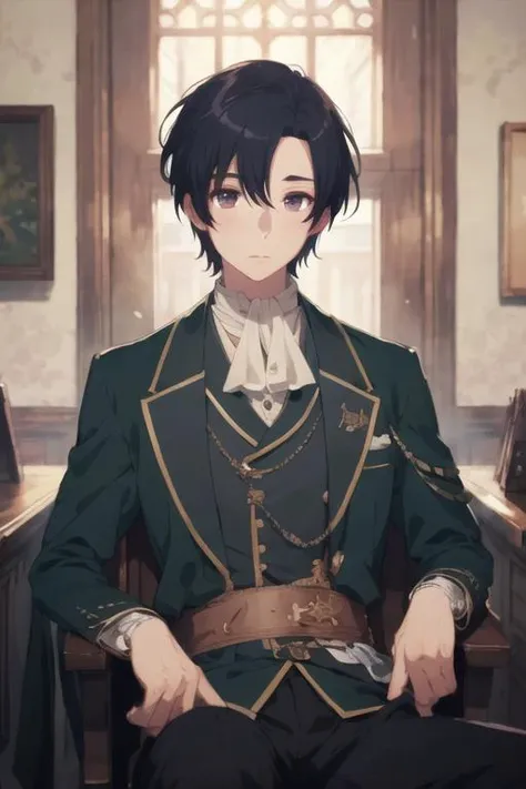 masterpiece, best quality, ultra-detailed, illustration, 1boy, solo, male focus, looking at viewer, , depth of field, <lora:nicol_ascart:0.72>, nicol_ascart, , coat