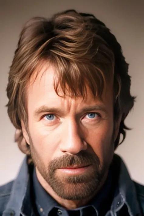 man, portrait of chucknorris, color, low key, dark, beautiful face, <lora:ChuckNorris_SD1.5_V1:1><lora:LowRa:0.5>