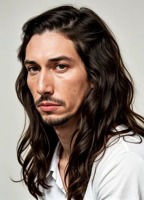 close up portrait of adamdriver-ti , by Flora Borsi, style by Flora Borsi, bold, bright colours, ((Flora Borsi)), by Dominique Issermann