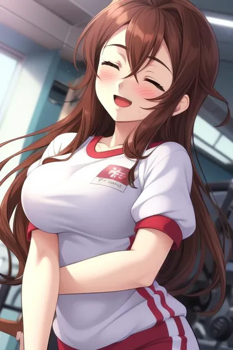 nsfw:1.2,Highest quality、In 8K、masterpiece、Hmph、Ultra-high resolution、RAW Photos、(Realistic:1.3)、Natural soft light、(Written boundary depth)、thin、(whole body:1.2)、From behind、Detailed face and eyes、Realistic、Sharp pupils、Inside the warehouse、Young Face、High school girls、Beautiful 17 year old girl、Glowing Skin、(long hair:1.2)、Beautiful brown hair、Red Eye、(blush:0.7)、((Embarrassed face:1.2,blush:1.8))、Sweat、(白のwhole bodyラテックスタイツ:1.5)、(Thighs Thighs Thighs Thighs:0.8)、((Huge Breasts:1.8)、Erect nipples)、(Small Nose、Small Nose)、Attractive waist、(Overflowing sexual fluid:1.5)、((Sweat:1.1))、camel toe:1.5、showing off nipples、((Crouch:1.8))