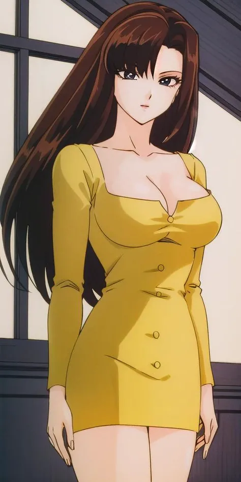 <lora:NinomiyaHinako:0.7>, NinomiyaHinako, standing, solo, large_breasts, HinakoYellowDress, masterpiece, best quality, detailed face, detailed eyes, highres,