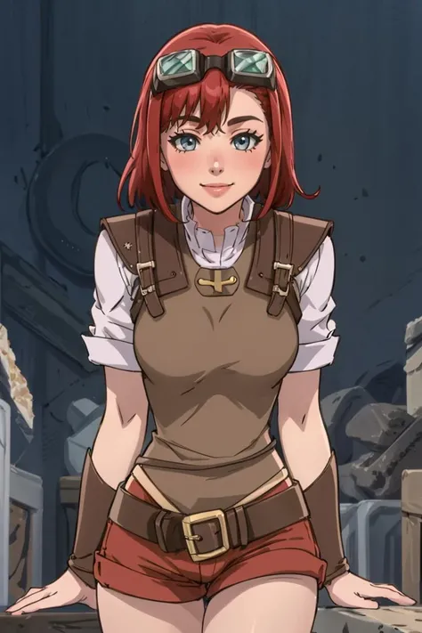 ((masterpiece,best quality)), absurdres,
<lora:ShopGirl_VRMMO_Katsudouki_Anime:0.8>, ShopGirl_VRMMO_Katsudouki, shorts, red shorts, shirt, short sleeves,
blushing, leaning forward,
solo, smiling, looking at viewer, cowboy shot, ,
cinematic composition, dynamic pose