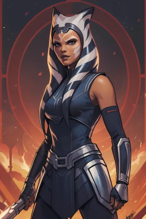 <lora:Ahsoka_tano:0.7> ahsoka tano, adult, mandalorian armor,