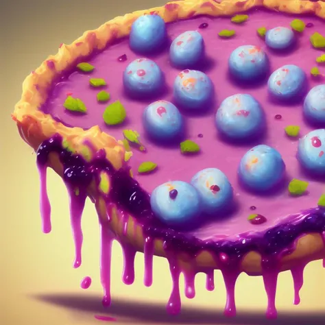 food_crit, blueberry pie, vibrant colors