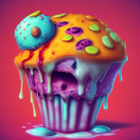 food_crit, blueberry muffin, vibrant colors