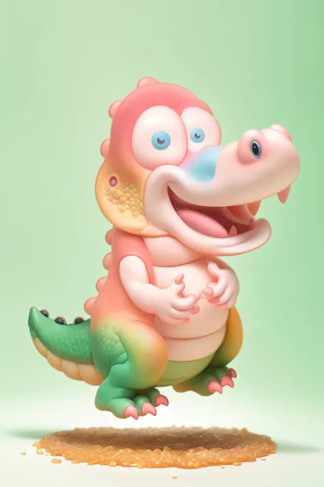 masterpiece, best quality,
A cute crocodile, rubbing his belly,
full background,candyland,<lora:Candyland-10:1>, full body, chibi, <lora:blindbox_v1_mix:1>