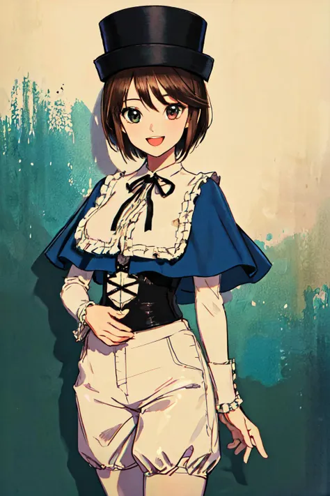 <lyco:Souseiseki_loha_v1.0:0.9>
souseiseki,
 frills, ribbon,capelet,shirt, corset, hat, pantyhose, pants,
(best quality, masterpiece, RAW photo,ultra-detailed:1.2), <lyco:GoodHands-beta2:1.0>,1girl,solo,looking at viewer,smile,:D,