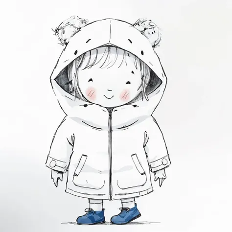 janemassey, massey,
lineart, white background,illustration, cute, 2d,
solo, looking at viewer, blush, smile, simple background, white background, closed mouth, standing, full body, hood, no humans, blush stickers, 1other,
<lora:janemassey-04:1>