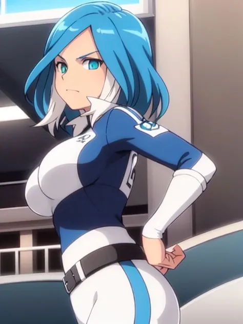 best quality,ultra detailed,looking at viewer,solo, <lora:Ulvida:0.8>,ulvida,dark-blue hair,white hair,two-tone hair,big breasts,soccer uniform,
standing,(front view,portrait),<hypernet:vaeextremecolors_v10:1.0>