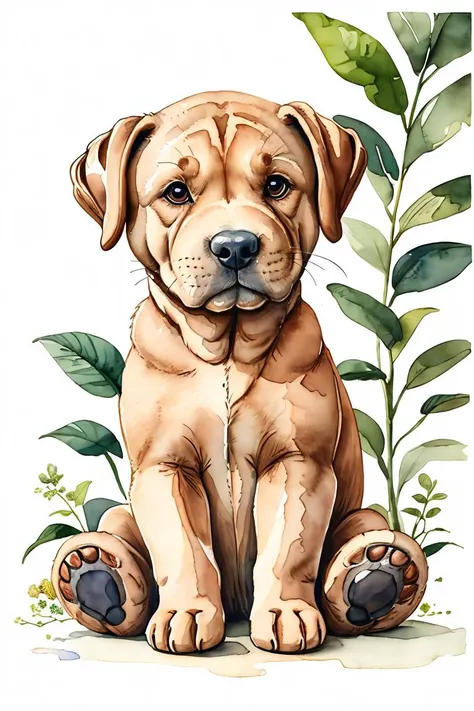 master piece,high quality,vintage watercolor,illustration,cute,stuffed animal,a cute shar pei,plant,flower,on a white background,<lora:ãç»æ¬æç»ãæ°´å½©é£æ ¼æç» ç»æ¬æ
äº å¨ç©ä¸»é¢_v1.0:0.8>,