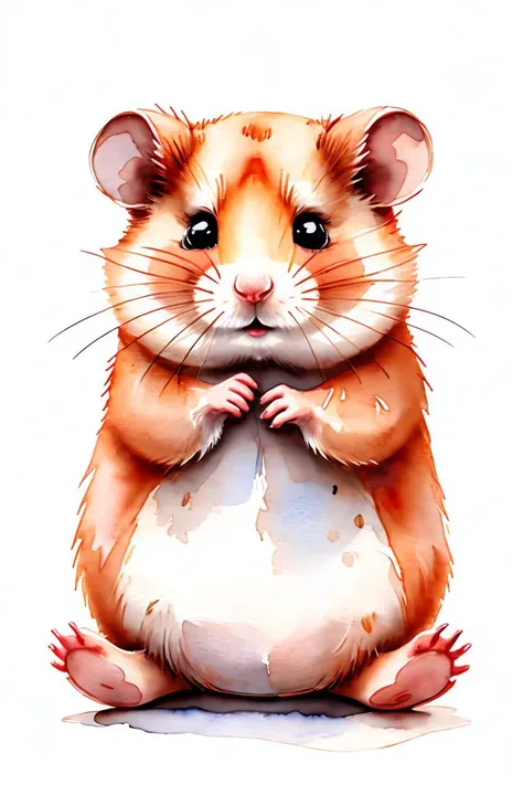 master piece, high quality, vintage watercolor, illustration, cute, stuffed animal, a cute hamster, on a white background,<lora:ãç»æ¬æç»ãæ°´å½©é£æ ¼æç» ç»æ¬æäº å¨ç©ä¸»é¢_v1.0:0.8>,