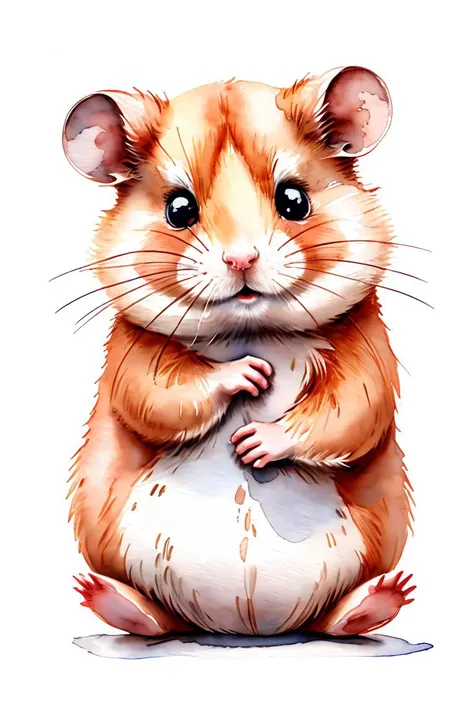 master piece, high quality, vintage watercolor, illustration, cute, stuffed animal, a cute hamster, on a white background,<lora:ãç»æ¬æç»ãæ°´å½©é£æ ¼æç» ç»æ¬æ
äº å¨ç©ä¸»é¢_v1.0:0.8>,