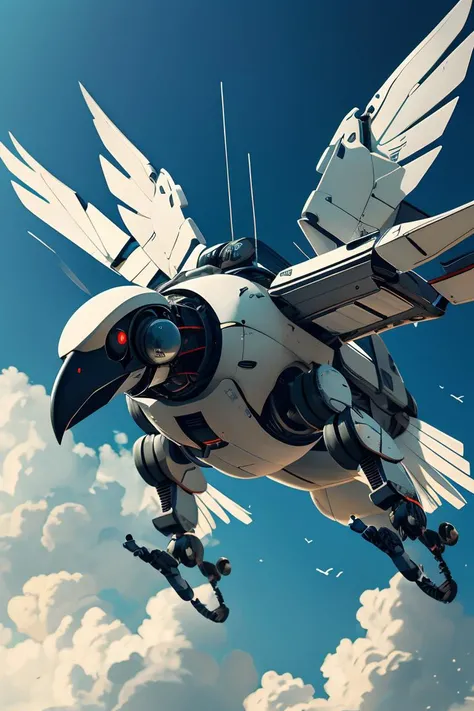 masterpiece, high quality, a robot bird, fly in the sky,<lora:J_sci-fi-v1.0:0.8>,j_sci-fi,mecha,