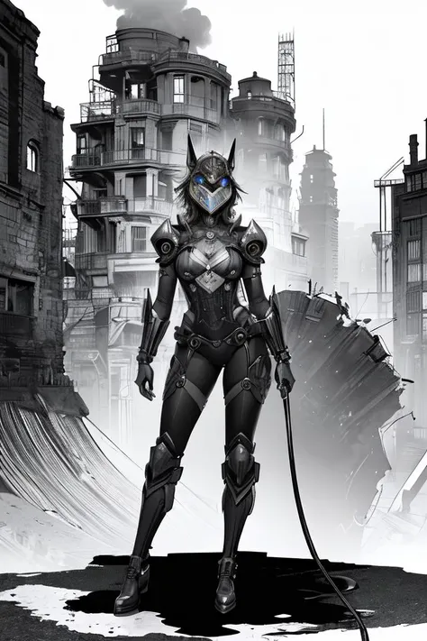 lineart, (monochrome:1.5),masterpiece, best quality, illustration,1girl, High detailed full body shot photo of beautiful woman,beautiful hands, beautiful fingers,clockworks,
moaning, (steam punk:1.2),combat suit,Logical artifact ,detail mechanical Gadget,stram Bombe,Turn Around,8k resolution, strong rim light, intense shadow,reflector ,steam circuit,Pestily plague mask,<lora:animeLineartMangaLike_v30MangaLike:0.8>