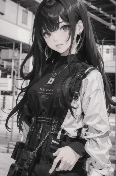 1girls, bangs, black hair, lack shirt, blurry, blurry background, bokeh, brown eyes, brown hair, closed mouth, day, depth of field, hair between eyes, halt-
closed eyes, head tilt, jewelry, lips, long hair, long sleeves, looking at viewer, multicolored hair, necklace, nose, outdoors, shirt, smile, solo, thick eyebrows,
two-tone hair, upper body
. ((masterpiece)), <lora:urbansamurai_v0.3:1>