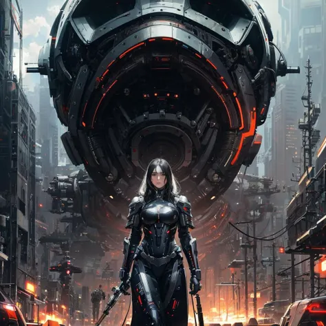 dark style, (8k, best quality, masterpiece:1.2), best quality, ultra high res, (photorealistic:1.4), RAW photo, highly detailed facial features, beautiful and flawless face, perfect eyes, best shadow, raytracing, massive scale stunning environment, full body, 2girls, Mechanical Ascension cyberpunk, by WLOP, by Didier Gerard, by Roberto Ferri, by H, R, Giger
