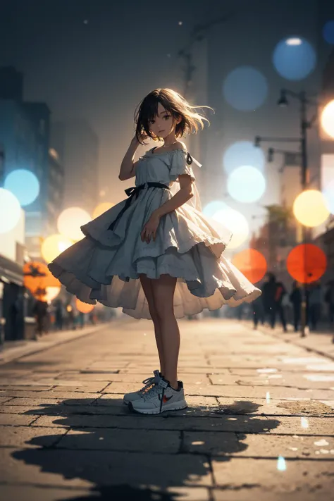 absurdres, highres, ultra detailed, (1 woman:1.3),simple background, , (sneakers:1.2),
BREAK
, watercolor style, soft blending, fluid colors, dreamy washes, delicate textures, organic shapes, atmospheric depth
BREAK
(bokeh photography:1.3), soft focus, out-of-focus highlights, dreamy ambiance, glowing circles, mesmerizing depth
BREAK
, tilt-shift photography, miniature effect, selective focus, blurred edges, small-scale illusion, playful perspective