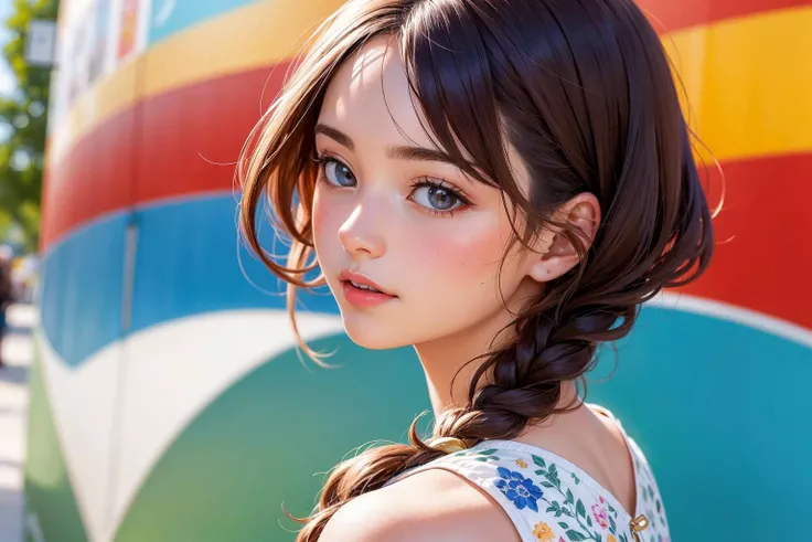 absurdres, highres, (1 young woman:1.3),brown hair,
BREAK
best quality, masterpiece,(photorealistic:1.4), RAW photo
BREAK
, Design a beautiful silk painting, with delicate brushstrokes, vibrant colors, and a sense of flow and movement.
<lora:_L2090:0.5>