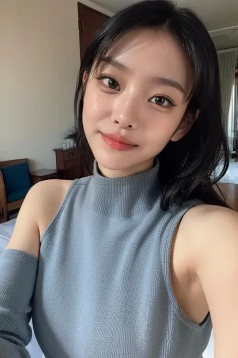 There is a woman wearing a blue top and posing for a photo., Stunning young Korean woman, beautiful korean girl, Best Face, Beautiful young Korean woman, korean girl, Young and lovely Korean face, Jaeyeon Nam, Heonhwa Choi, young cute white asian face, beautiful asian girl, beautiful aesthetic face, Cute and lovely Korean face, korean symmetrical face , BLACKPINK Lisa , blackpink jennie