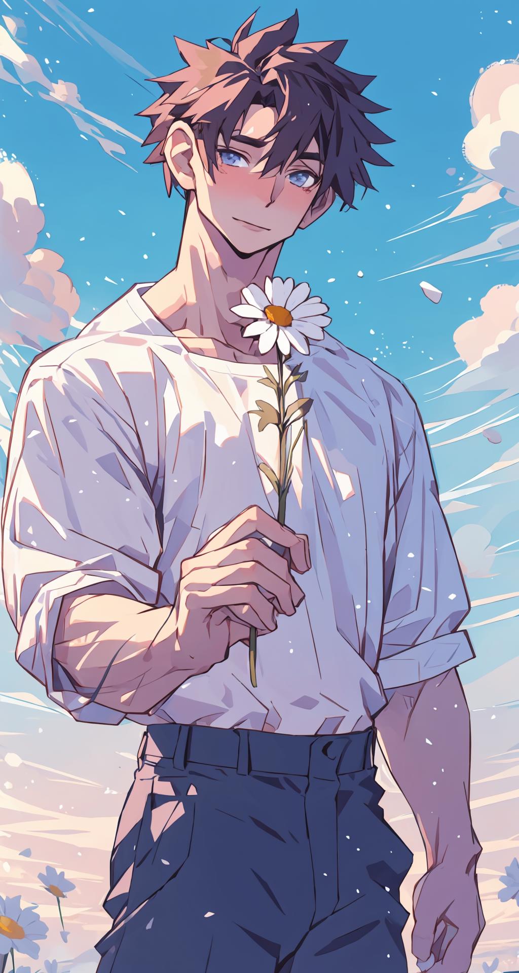 Holding a daisy Holding a daisy