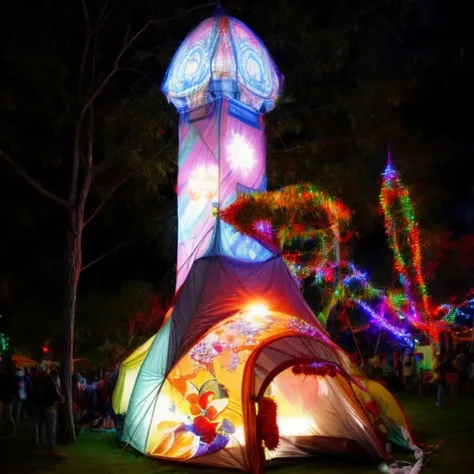 A video game style holiday festival. Full shot Daytime, A large highly detailed, absurdly detailed, fantasy style outdoors festival. In the background are tents, poles, and food stands. <lora:add_detail:2.0> <lora:DetailedEyes_V3:2.0> <lora:Brightcolor_last:2.0> <lora:add_saturation:2.0> <lora:Neoncolor_last:0.8>