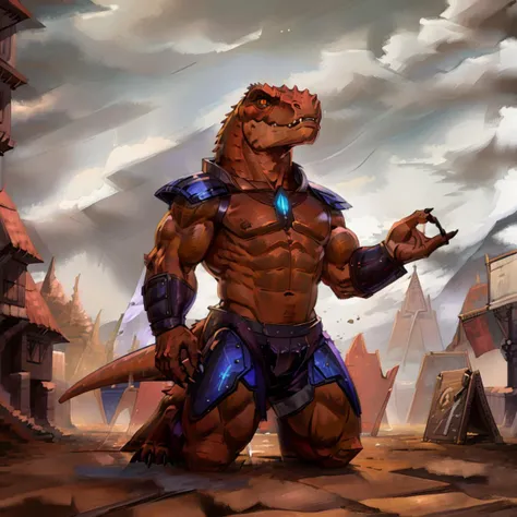 score_9, score_8_up, score_7_up, score_6_up, score_5_up, score_4_up,
8K CGI video game, powerful muscular build, muscular male, bara, side lighting, rim lighting, cinematic lighting, In'ei, (highly detailed), (Masterpiece), beautiful details, crisp, chiaroscuro, anime style, digital illustration, deep metallic colors, bright vivid colors, intricate detail, detailed background,
(character is (genghis rex, dinosaur, tyrannosaurus rex, muscles, muscular, dinosaucers, futuristic armor, armor, sharp teeth, colored lines, villain, )),
((in the style of and art by racoon21, null ghost, taran fiddler, ruaidri, yupa, kiyosan, jiandou, darkgem, ReptileCynrik, FrAnubis, Pino Daeni, Raphael, Leonardo da Vinci, midjourney, Thomas Kinkade, James Gurney, Frank Lloyd Wright, )),
<lora:GenghisRex:0.85> <lora:add_detail:0.35> <lora:add_sharpness:0.15> <lora:EyesGen:0.25> <lora:YQ_MaterialEnhancer_:0.35> <lora:waterVFX:0.35> <lora:OilAbstractDarkFantasy:0.8> oil painted, sun, moon <lora:seakaythree:1> <lora:pastelcolor_last:1>