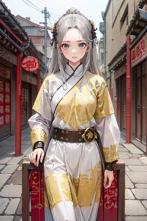 <lora:36é£é±¼_0.9 _æè£
:0.8> white robe,chinese clothes,(Bracers:1.2),white robe,chinese clothes,, ultra detailed, masterpiece, best quality, aesthetic, detailed,, serious, 1girl, (white eyes:1.1), (grey eyes:1.3), white hair, very long hair, parted hair, parted bangs, <lora:parted_hair_v1.3:1.3>, medium breasts,