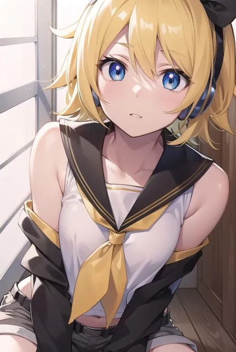 (Masterpiece), (Best Quality), (Illustration), (Super Detail), (High Resolution), One Girl, Kagamine Rin, No Bra, No Panty, Cleavage, (Small), Very Cute Girl, Blushing, Cute Loli, Short Hair, Junior High School Loli, Blonde, Innocent Face, In the Middle of Secondary Sexual Characteristics, , (Sailor Suit), Skirt, Navel Visible, Shoulders Visible, Still Young Body, Rape, Hypnosis, Hypnotic Sex