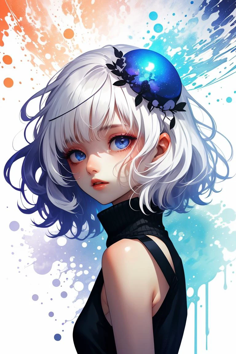 1girl, short hair, white hair, x hair ornament, blue eyes,
parted lips, bangs,
looking at viewer,
tank top, bare shoulders,
<lora:SiestaV1.0-000001:1> siesta diad, <lora:LCM_LoRA_Weights_SD15:1>
