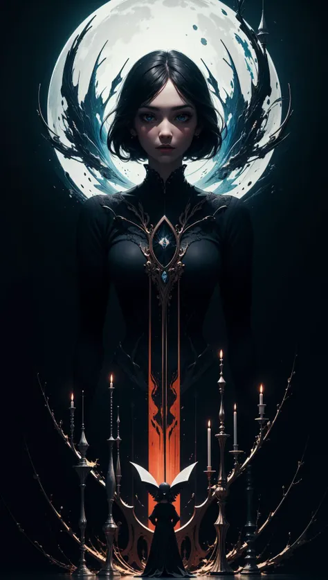 masterpiece,best quality,ultra high res,visually stunning,beautiful,award-winning art,(abstract art:1.3),1girl,sorceress,dark theme,deep shadow,<lora:XenoDetailer:0.3>,