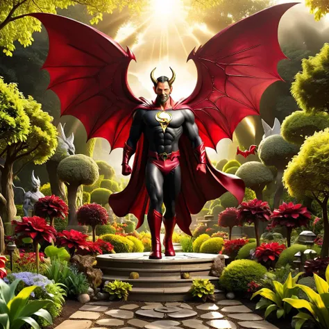 superhero called Lucifer ral-mytfrst epic fantasy garden scenery panoramic mystical feel photograph <lora:add-detail-xl:0.8> <lora:DonMSp3ctr4lXL:0.2> DonMSp3ctr4lXL <lora:LORA_XenoDetailer_v3:0.4> <lora:more_details:0.8>