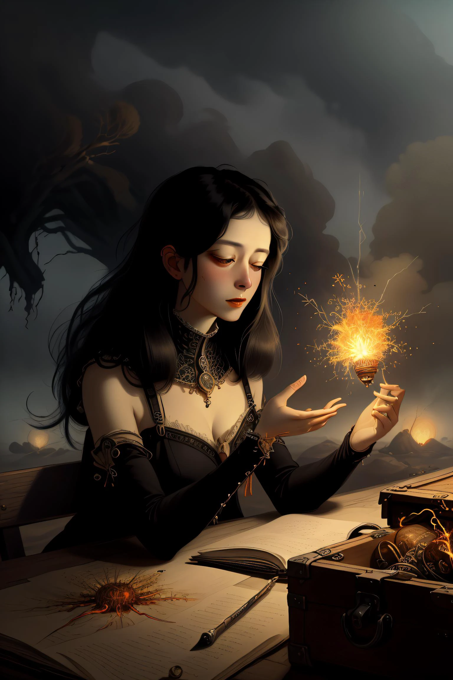 Conceptual, visualization in the style of Frans Floris: Reminiscence, reaching through the fog of memory, synapses spark and flicker with recognition, fondest nostalgia greater than any treasure