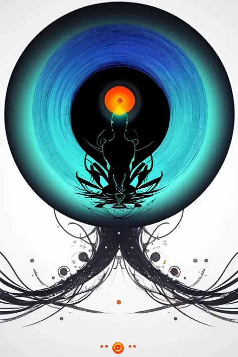 Conceptual, Abstract visualization: Mindfulness, alert and present in the here and now, breathing, awareness of sights and sounds, senses tuned in, calm, stillness, clarity, consciousness centered, quiet, meditative,
