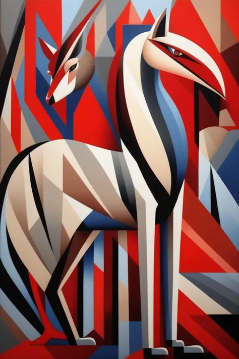 <lora:Natalia Goncharova Style:1>Natalia Goncharova Style - a painting regarding an animal in the style of Georgy Kurasov