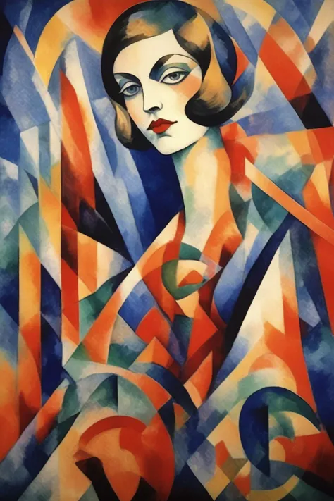<lora:Natalia Goncharova Style:1>Natalia Goncharova Style - Art Deco Cubism Expressionism Futurism Geometric Impressionism Installation Neo-Impressionism Neoclassicism Pointillism Post Impressionism Realism Renaissance Romanticism Surrealism Watercolors action painting