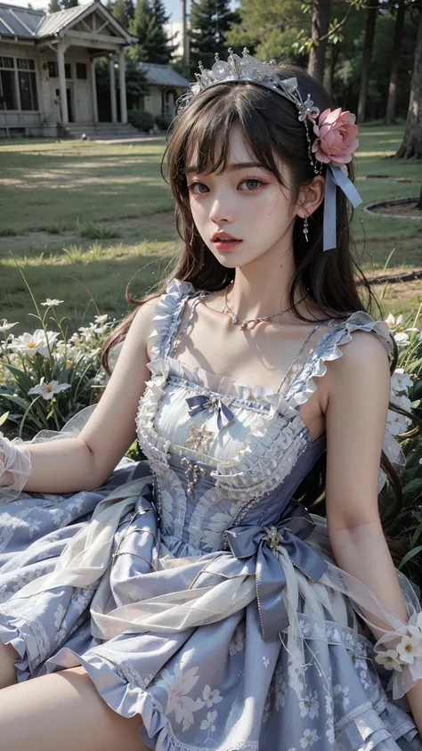 best quality, ultra high res, (photorealistic:1.4), masterpiece, highres, original, extremely detailed wallpaper,
lawn, sky,
1girl, solo, wlyg \(manaka nemu\), wathet dress,
on side, <lora:è´é¢neg4all_bdsqlsz:0.8>,